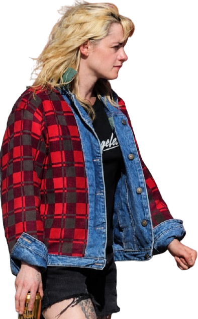 Kristen Stewart The Wrong Girls Plaid Denim Jacket - Image 4